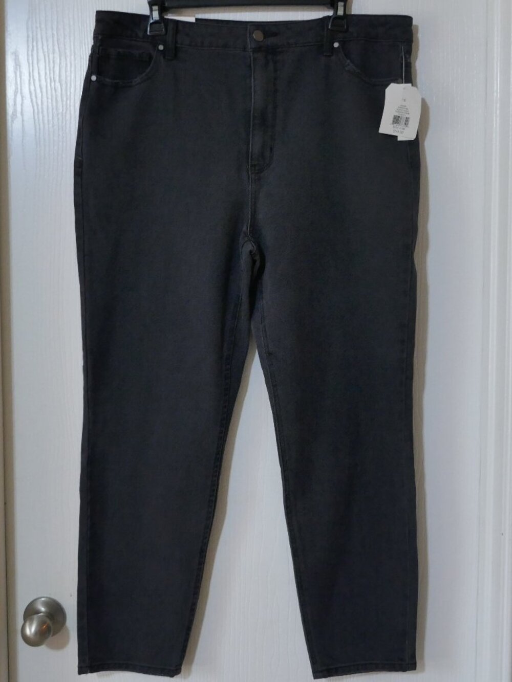 Wonderly Girlfriend Jean Sleek Sculpt Relaxed Black Wash Denim 18 NWT
